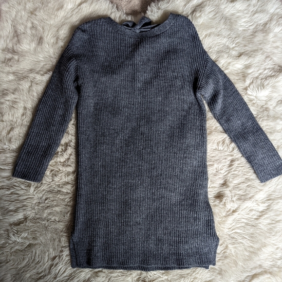 EUC J. Crew Open Tie Back Alpaca Blend Sweater Dress in Gray - Picture 3 of 16